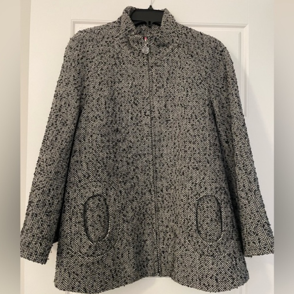 Betsey Johnson Herringbone Black and White Jacket